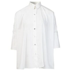 Maison Martin Margiela Robe Chemise En Popeline De Coton Blanc