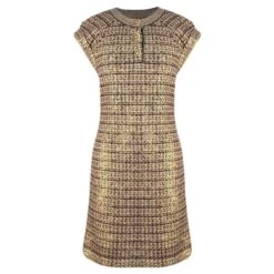 Chanel Robe En Cachemire à Boutons Bijoux Multicolore