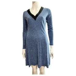 Diane Von Furstenberg Robe En Jersey De Soie DvF Bleu Ciel Avec Motif