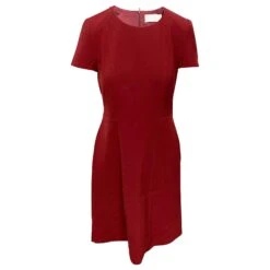 Hugo Boss Robe Fourreau Boss En Laine Bordeaux