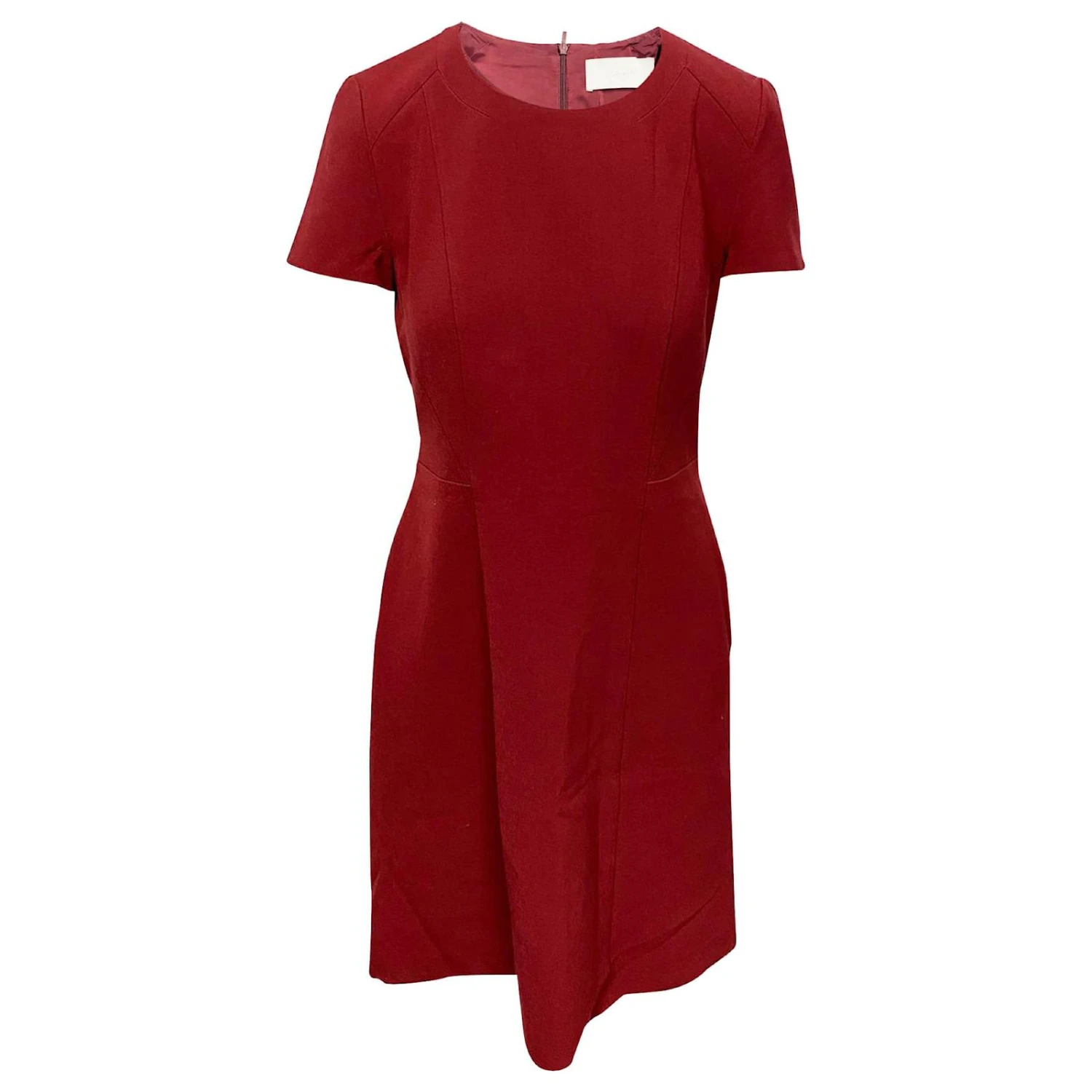 Hugo Boss Robe Fourreau Boss En Laine Bordeaux