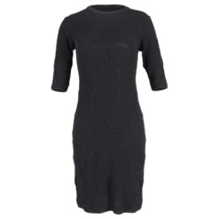 Robe Fourreau En Dentelle Missoni En Laine De Coton Noire