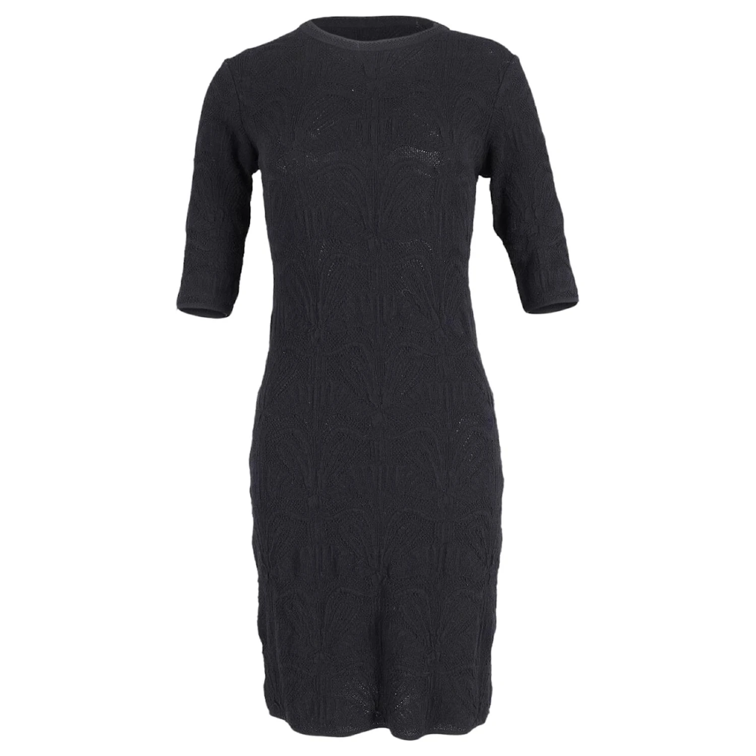 Robe Fourreau En Dentelle Missoni En Laine De Coton Noire