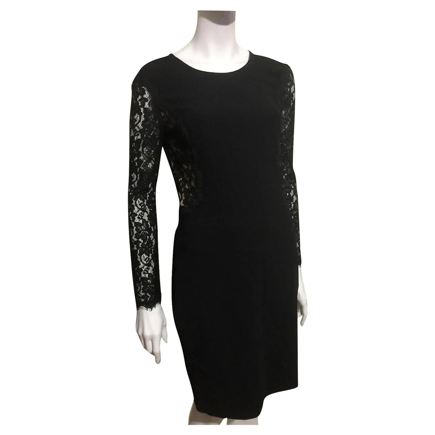 Diane Von Furstenberg Robe Illusion En Dentelle DvF India Noir