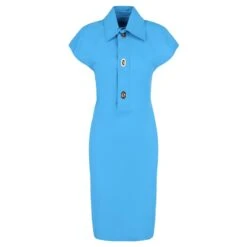Robe Mi-longue à Manches Courtes Bottega Veneta Bleu