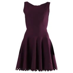 Alaïa Robe Patineuse Alaia Festonnée En Laine Violette
