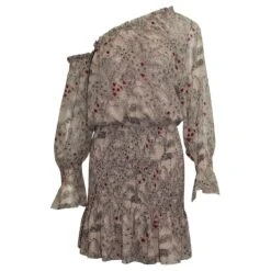 Alexis Robe Rose Fleurie à épaules Dénudées