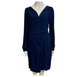 Diane Von Furstenberg Robe "Sunshine" En Mousseline DvF, Style Fictif, Mousseline De Soie Bleu Marine Bleu Foncé