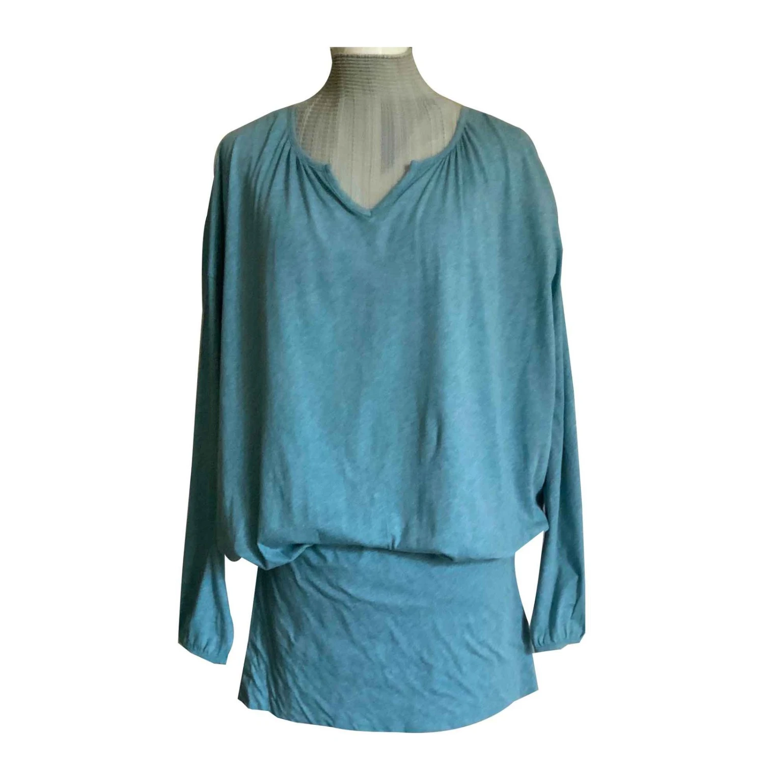 Autre Marque Robe Tunique Ou Mini Robe Coton Bleu Chiné Bleu Clair