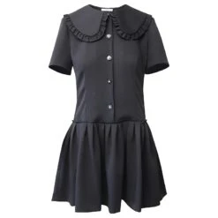 Sandro Paris Robe Mini A-line Peter Pan En Polyester Noir