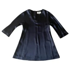 Autre Marque Tunique Ou Mini Robe Soie Satin Noire CFOC - T. 1- Neuve